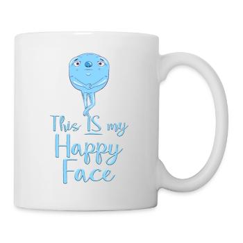 Dessin animé visage bande dessinée dessin animé humour sourire - Mug blanc - blanc - Droite