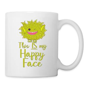Dessin animé visage bande dessinée dessin animé humour sourire - Mug blanc - blanc - Droite