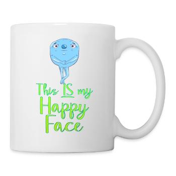 Dessin animé visage bande dessinée dessin animé humour sourire - Mug blanc - blanc - Droite