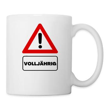 Achtung Volljährig - Tasse - Weiß - Rechts