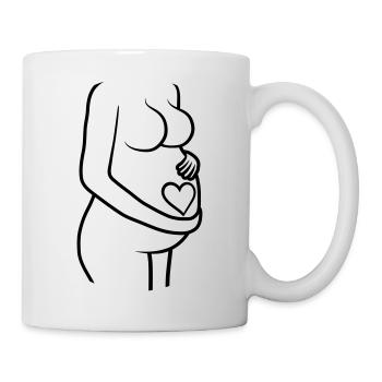 Cœur Ventre Femme enceinte - Mug blanc - blanc - Droite
