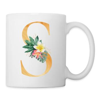 Customizable Monogram S Tropical Botany - Mug - white - Right