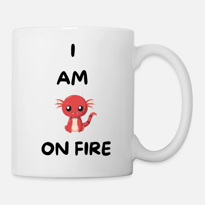 I'M ON FIRE -kawaii dragon - lustiges Geschenk - Tasse - Weiß