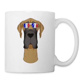 Great Dane France Lunettes de soleil I Français Flag - Mug blanc - blanc - Droite
