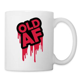 old AF Text Logo - Tasse - Weiß - Rechts