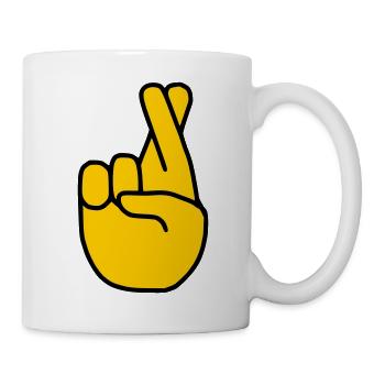 Emoji Finger Crossed Sketch Color - Mug - white - Right