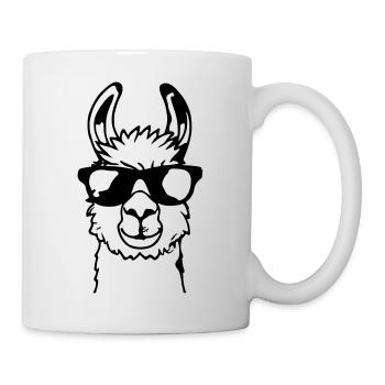 Llama with sunglasses Funny No Drama Llama - Mug - white - Right