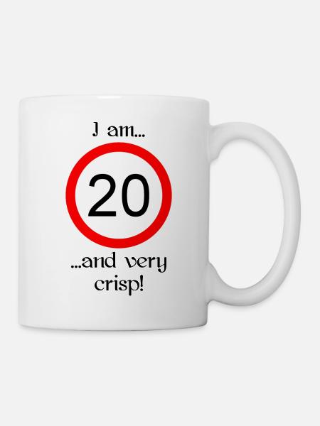 20 years very crisp script black - Tasse - Weiß