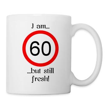 60 ans mais écriture fraîche noire - Mug blanc - blanc - Droite