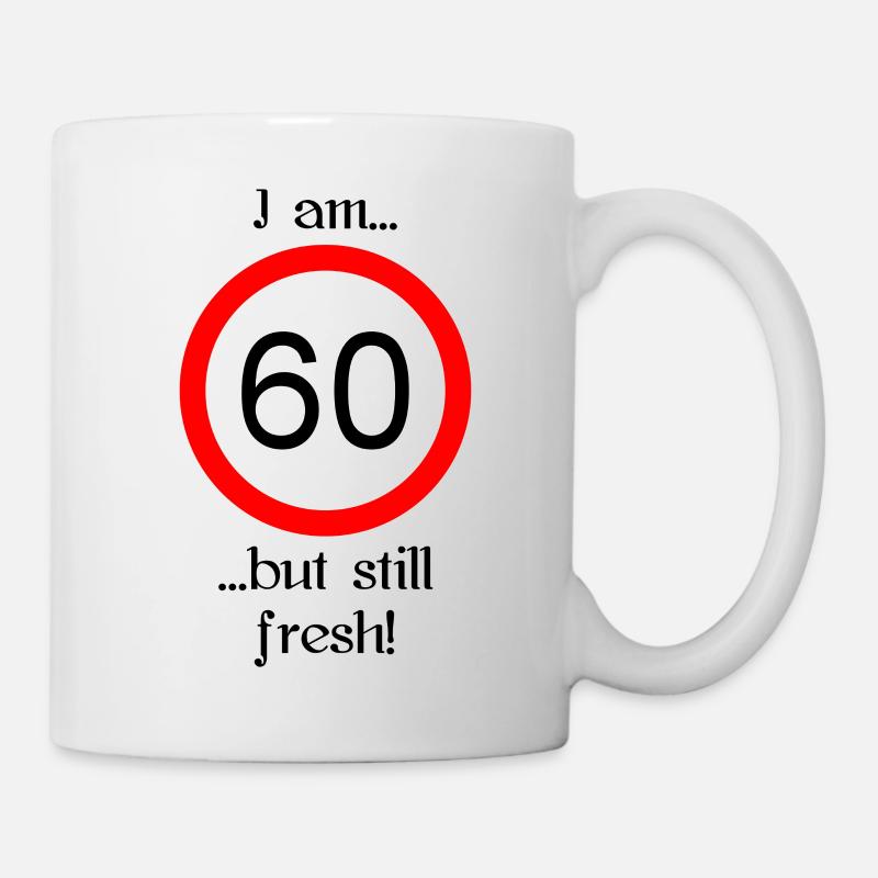 60 years but fresh script black - Tasse - Weiß