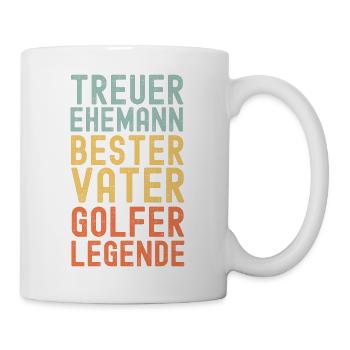 Ehemann Vater Golf Legende Retro Vintage - Tasse - Weiß - Rechts