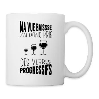 Ma vue baisse j'ai pris des verres progressifs - Mug blanc - blanc - Droite