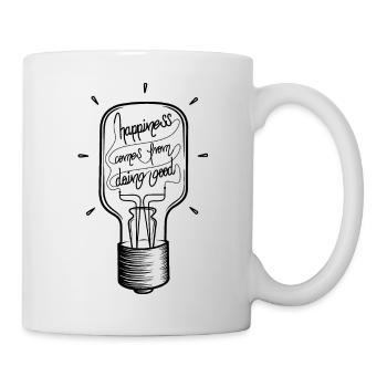 L’ampoule du bonheur rayonne des sentiments de bonheur - Mug blanc - blanc - Droite