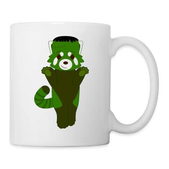 Red panda disguised as a green monster for Halloween - Mug - white - Right