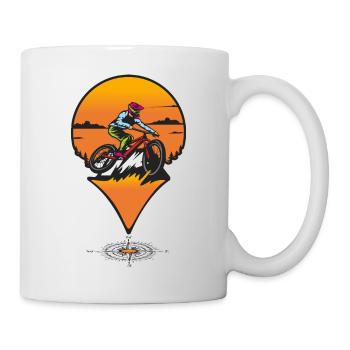 sunset mount bike - Mug - white - Right