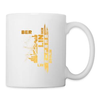 Berlin Germany City Skyline Font Gold - Mug - white - Right