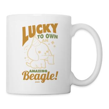 glücklich einen Beagle Hund zu haben - Tasse - Weiß - Rechts