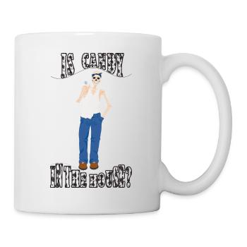 Halloween, un squelette qui ne veut que des bonbons - Mug blanc - blanc - Droite