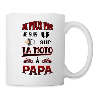 Bébé Trop Occupé Sur La Moto à Papa - Mug blanc - blanc - Droite