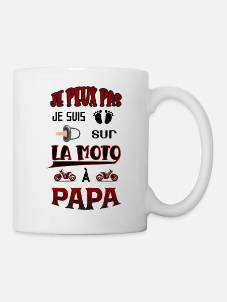 Bébé Trop Occupé Sur La Moto à Papa - Mug blanc - blanc
