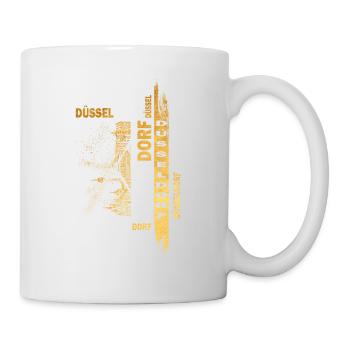 Dusseldorf Germany City Skyline Font Gold - Mug - white - Right
