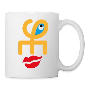 visage smile - Mug blanc - blanc - Droite