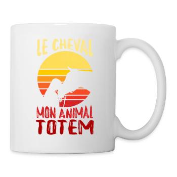 le cheval, mon animal totem - humour - Mug blanc - blanc - Droite