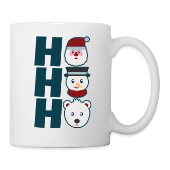 HoHoHo Funny Xmas Stuff Icon Santa Snowman & Bear - Tasse - Weiß - Rechts