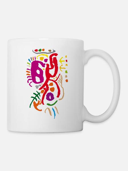 Muster Farben Ornament ORGANISCH - Tasse - Weiß