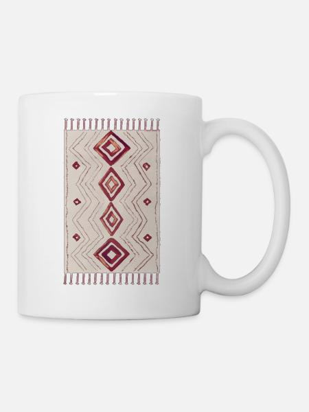 Tapis marocain dessiné à la main - Mug blanc - blanc
