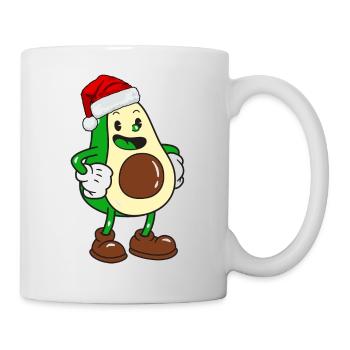 Avocado zu Weihnachten. Weihnachtsgeschenk - Tasse - Weiß - Rechts