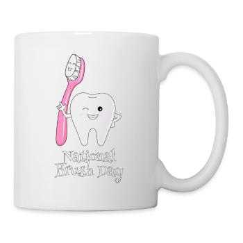 Journée nationale du pinceau - Tag der Zahnbürste - Mug blanc - blanc - Droite