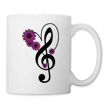 MUSIQUE. CLÉ DU SOLEIL. - Mug blanc - blanc - Droite