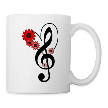 MUSIK. SCHLÜSSEL DER SONNE. - Tasse - Weiß - Rechts
