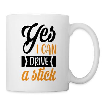 Oui, je peux conduire un bâton - Mug blanc - blanc - Droite