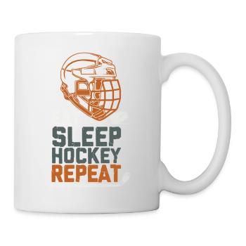 eat sleep hockey repeat - Mug - white - Right