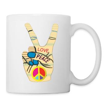 Peace Hand Love - Tasse - Weiß - Rechts