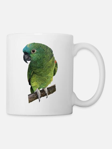Die Blaustirnamazone - Tasse - Weiß