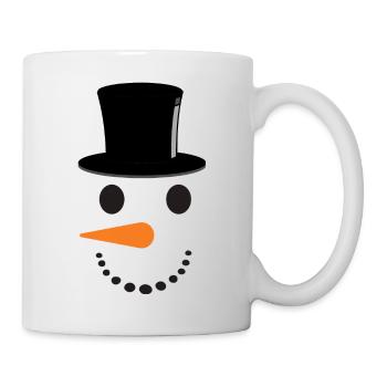 Schneemann mit Hut - Tasse - Weiß - Rechts