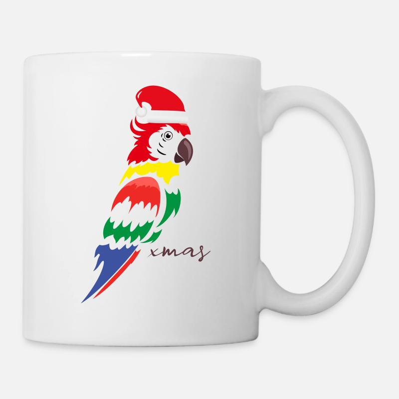 Parrot X-mas: Perroquet de Noël - Mug blanc - blanc