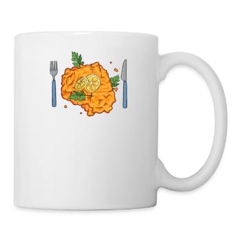 Sorry kann nicht muss Schnitzel essen - Tasse - Weiß - Rechts