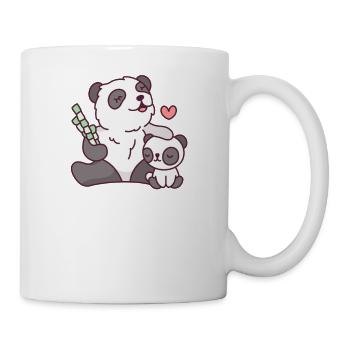 Panda mother panda baby panda lover bamboo - Mug - white - Right