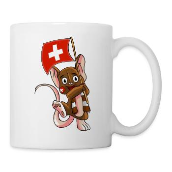 Schweizer Fan Maus - Tasse - Weiß - Rechts