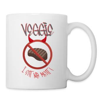 VEGETARIAN VEGGIE Meatless I Eat No Meat Design - Mug - white - Right