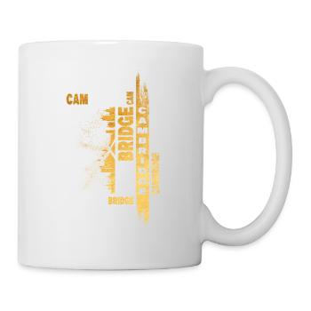 Cambridge England UK City Skyline Gold Grunge - Mug - white - Right