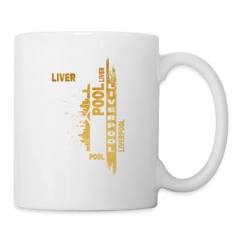 Liverpool England UK City Skyline Gold Grunge - Mug - white - Right