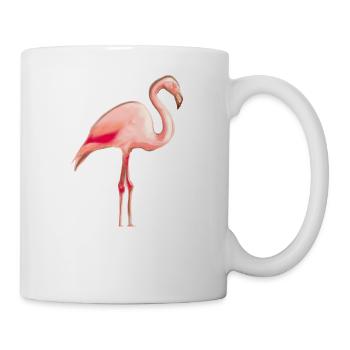 Flamingo Geschenkidee rosa pink rosarot rot - Tasse - Weiß - Rechts