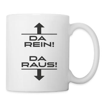 Oben rein unten raus - Tasse - Weiß - Rechts
