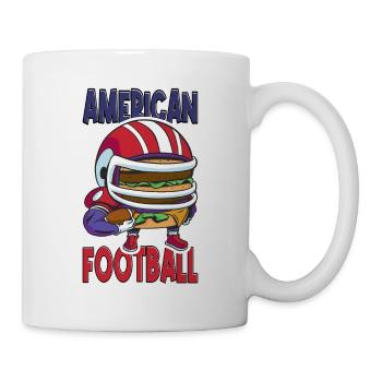 American Football Burger Spieler Cartoon Fan - Tasse - Weiß - Rechts