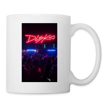 DISKO - belle disco à thème rétro Neon à la discothèque - Mug blanc - blanc - Droite